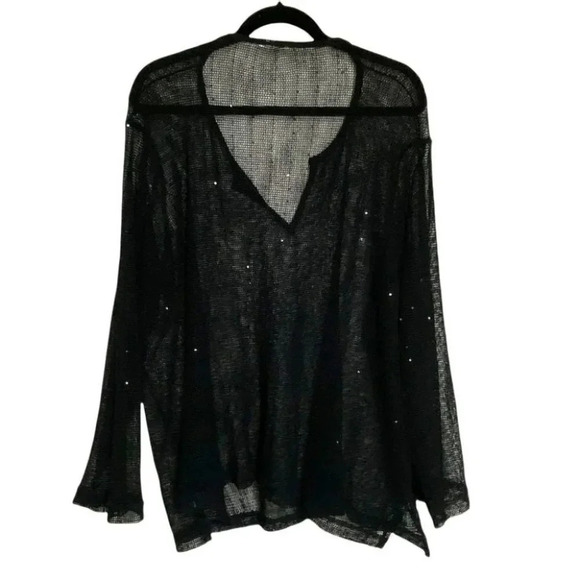 Black with glitter sheer knit 2X tunic top‎ - Picture 2 of 5